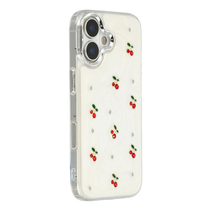 For iPhone 17 Case 3D Epoxy Cherry Design Soft TPU Back Cover