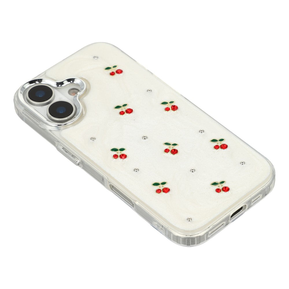 For iPhone 17 Case 3D Epoxy Cherry Design Soft TPU Back Cover