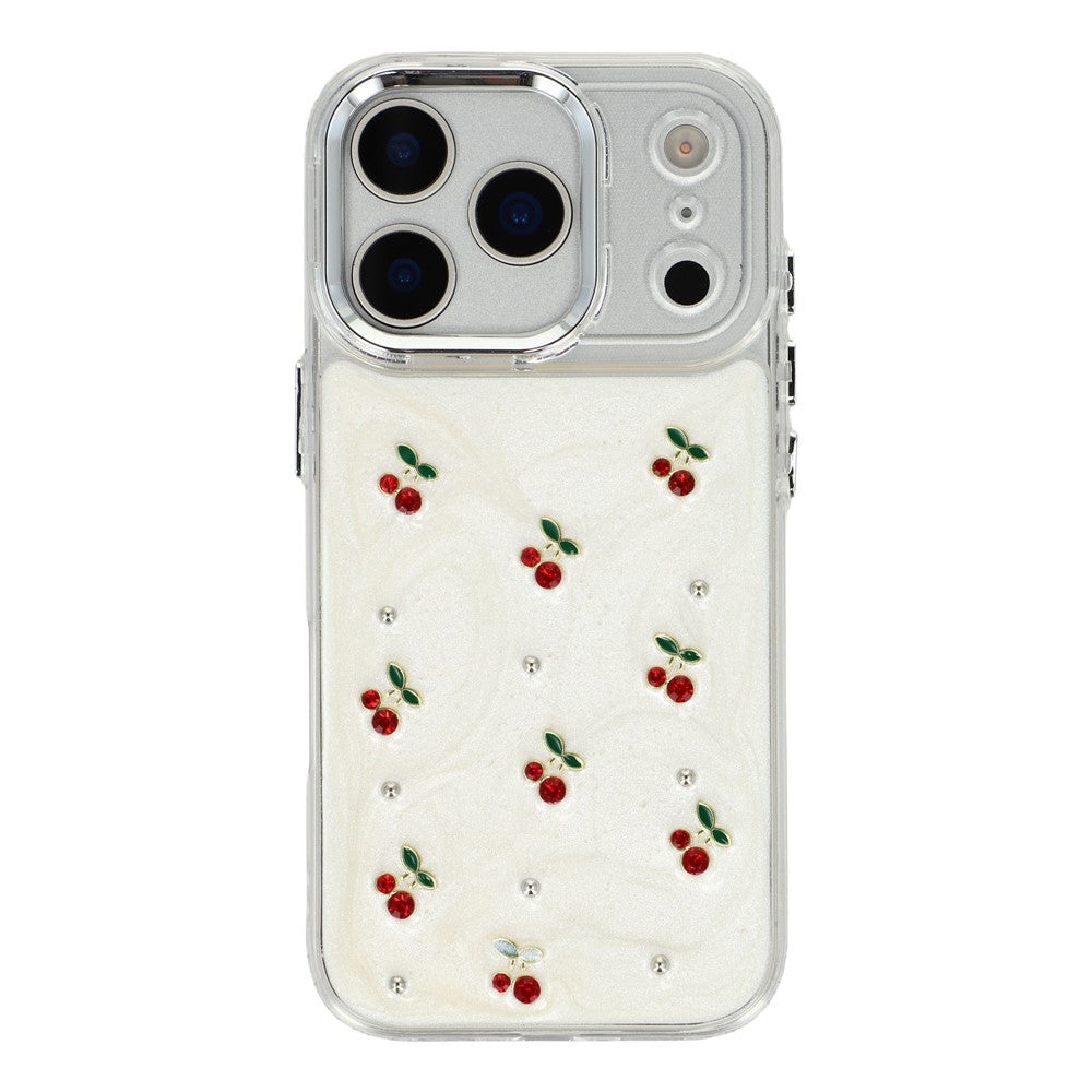 For iPhone 17 Pro For iPhone 17 Pro Case 3D Epoxy Cherry Design Soft TPU Back Cover