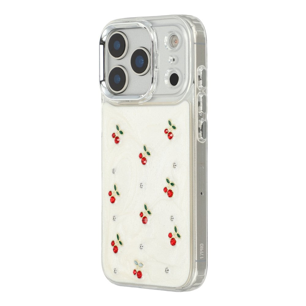 For iPhone 17 Pro For iPhone 17 Pro Case 3D Epoxy Cherry Design Soft TPU Back Cover