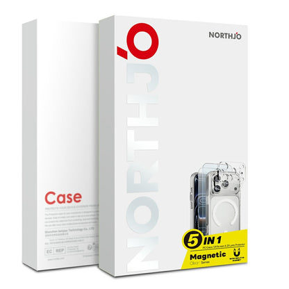 NORTHJO 5 in 1 Set for iPhone 17 Pro Max Magnetic Case PC + TPU Phone Cover with 2 Front Screen Protector + 2 Lens Film