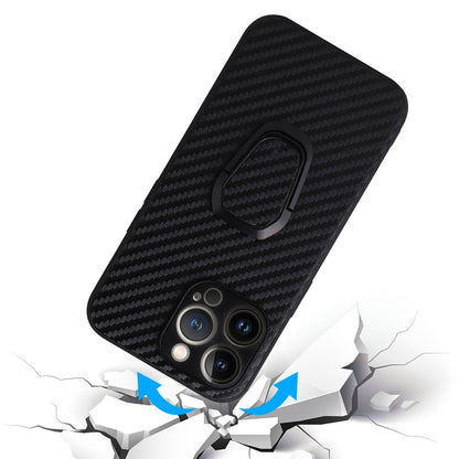 For iPhone 14 Pro Max PU Leather Coated PC+TPU Hybrid Case Kickstand Shockproof Protective Phone Cover