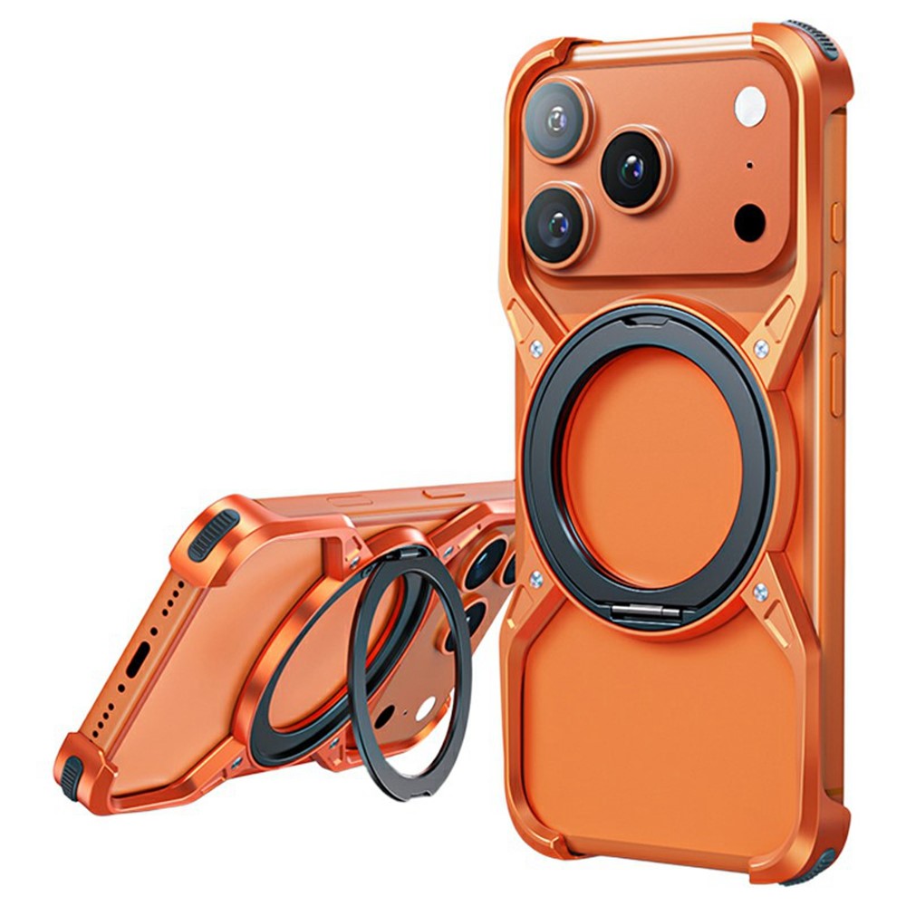 For iPhone 17 Pro Max Case Kickstand Frameless Aluminum Alloy Bumper Phone Cover