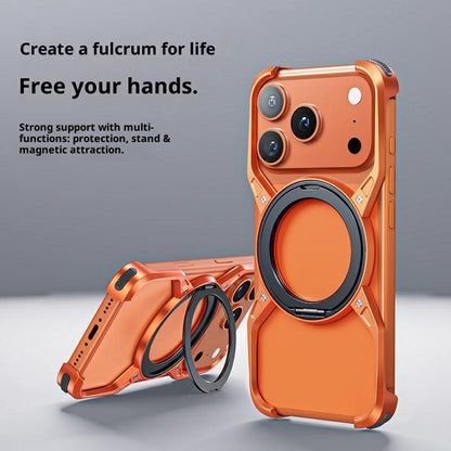 For iPhone 17 Pro Max Case Kickstand Frameless Aluminum Alloy Bumper Phone Cover