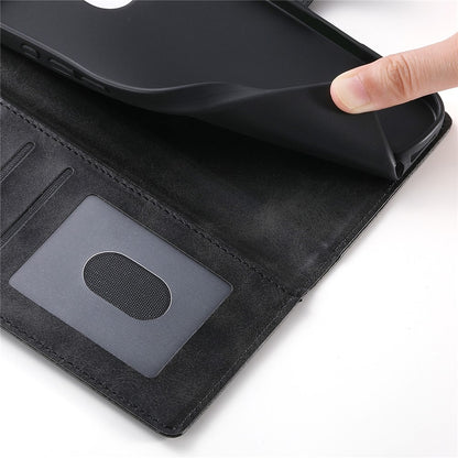 For iPhone 16 Pro Max Case Stand Wallet Calf Texture PU Leather Flip Phone Cover with Wrist Strap