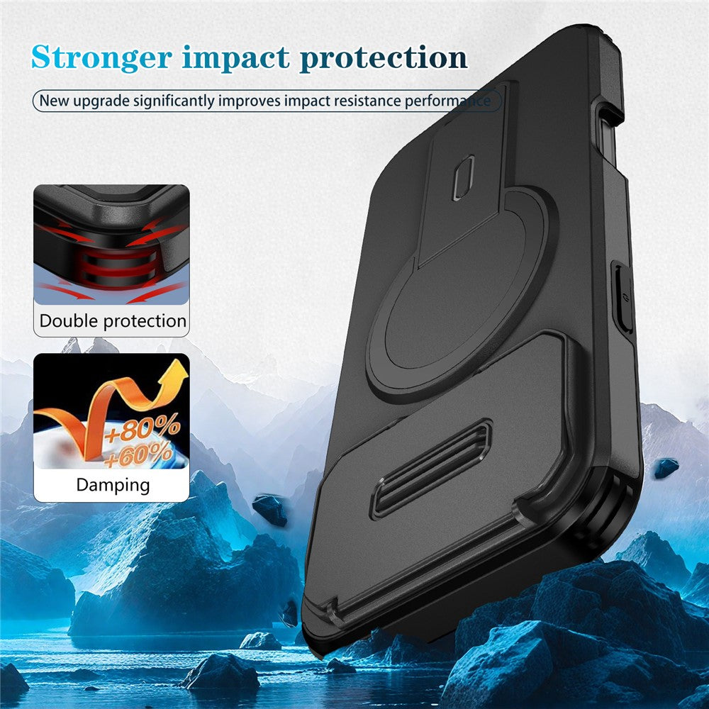 For iPhone 17 Pro Case Kickstand Camera Slider PC + TPU Phone Cover Compatible with MagSafe