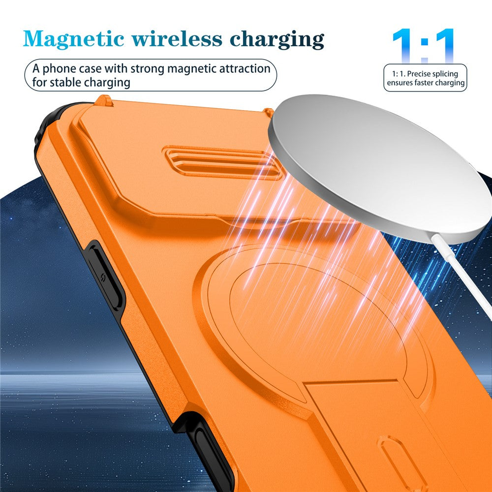 For iPhone 17 Pro Max Case Kickstand Camera Slider PC + TPU Phone Cover Compatible with MagSafe