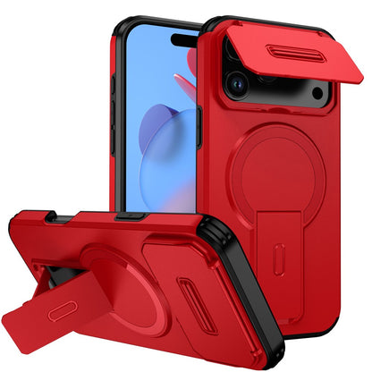 For iPhone 17 Pro Max Case Kickstand Camera Slider PC + TPU Phone Cover Compatible with MagSafe