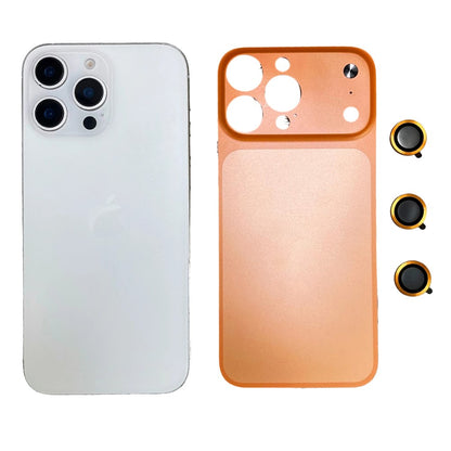 For iPhone 16 Pro Max Metal Case Transfer to 17 Pro Max Phone Cover with Camera Lens Protector