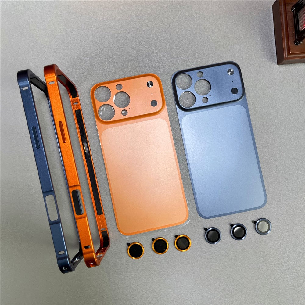 For iPhone 16 Pro Max Metal Case Transfer to 17 Pro Max Phone Cover with Camera Lens Protector