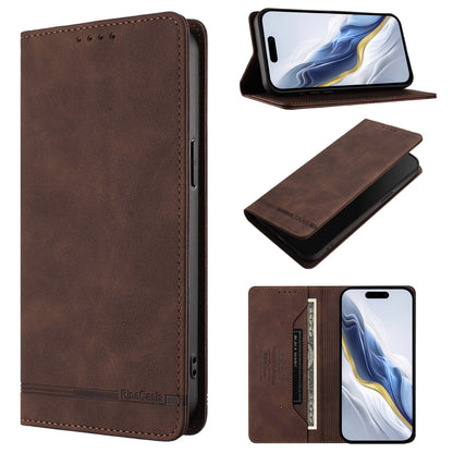 For iPhone 17e / 16e Case RINACASIS RC23 RFID Blocking Wallet Stand PU Leather Phone Cover