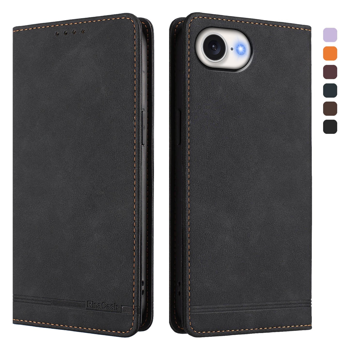 For iPhone 17e / 16e Case RINACASIS RC23 RFID Blocking Wallet Stand PU Leather Phone Cover
