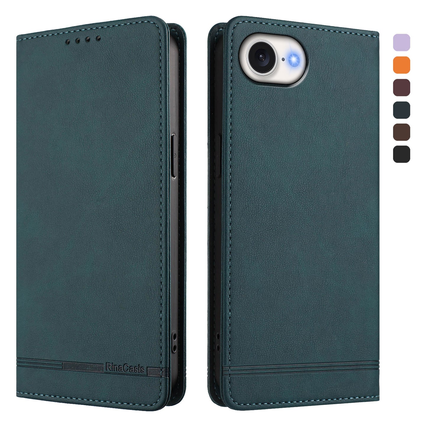 For iPhone 17e / 16e Case RINACASIS RC23 RFID Blocking Wallet Stand PU Leather Phone Cover