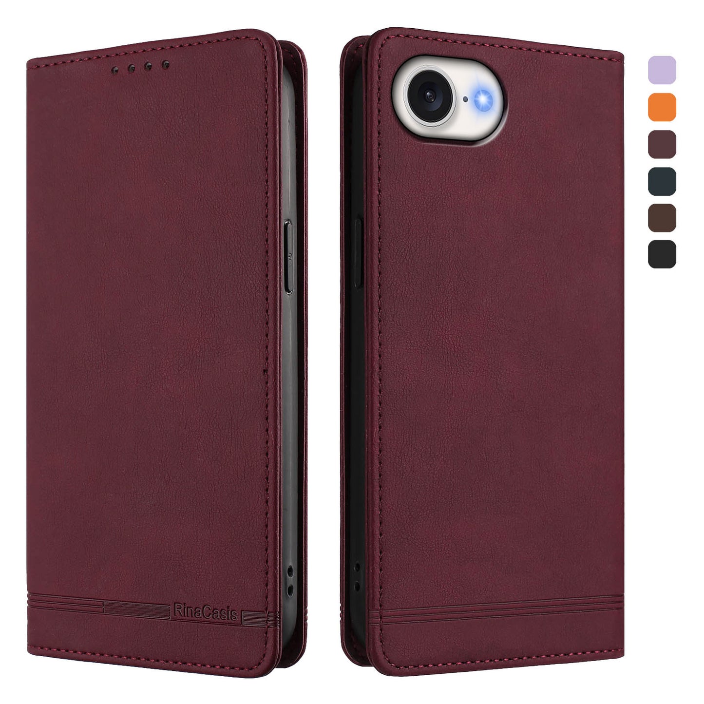 For iPhone 17e / 16e Case RINACASIS RC23 RFID Blocking Wallet Stand PU Leather Phone Cover