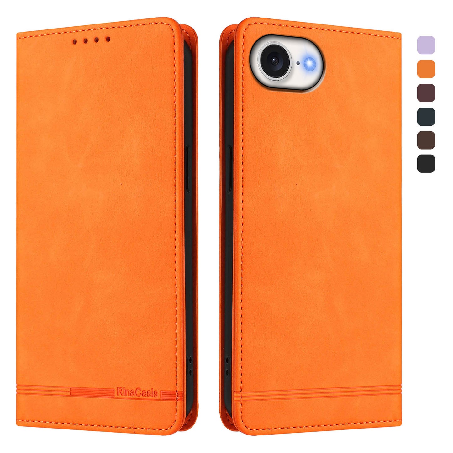For iPhone 17e / 16e Case RINACASIS RC23 RFID Blocking Wallet Stand PU Leather Phone Cover