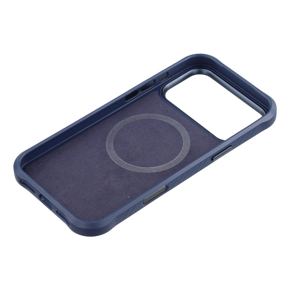 MUTURAL For iPhone 17 Pro Magnetic Case Leather Coated TPU + PC Phone Cover with Metal Camera Frame