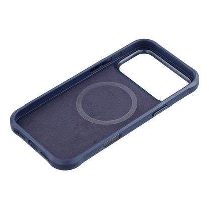 MUTURAL For iPhone 17 Pro Magnetic Case Leather Coated TPU + PC Phone Cover with Metal Camera Frame