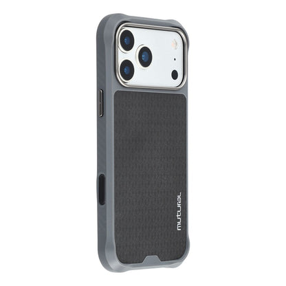 MUTURAL For iPhone 17 Pro Magnetic Case Leather Coated TPU + PC Phone Cover with Metal Camera Frame