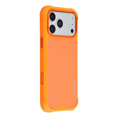 MUTURAL For iPhone 17 Pro Magnetic Case Leather Coated TPU + PC Phone Cover with Metal Camera Frame