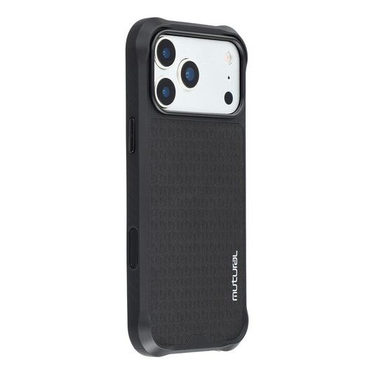 MUTURAL For iPhone 17 Pro Magnetic Case Leather Coated TPU + PC Phone Cover with Metal Camera Frame