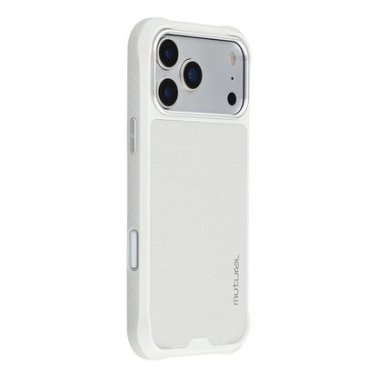 MUTURAL For iPhone 17 Pro Magnetic Case Leather Coated TPU + PC Phone Cover with Metal Camera Frame