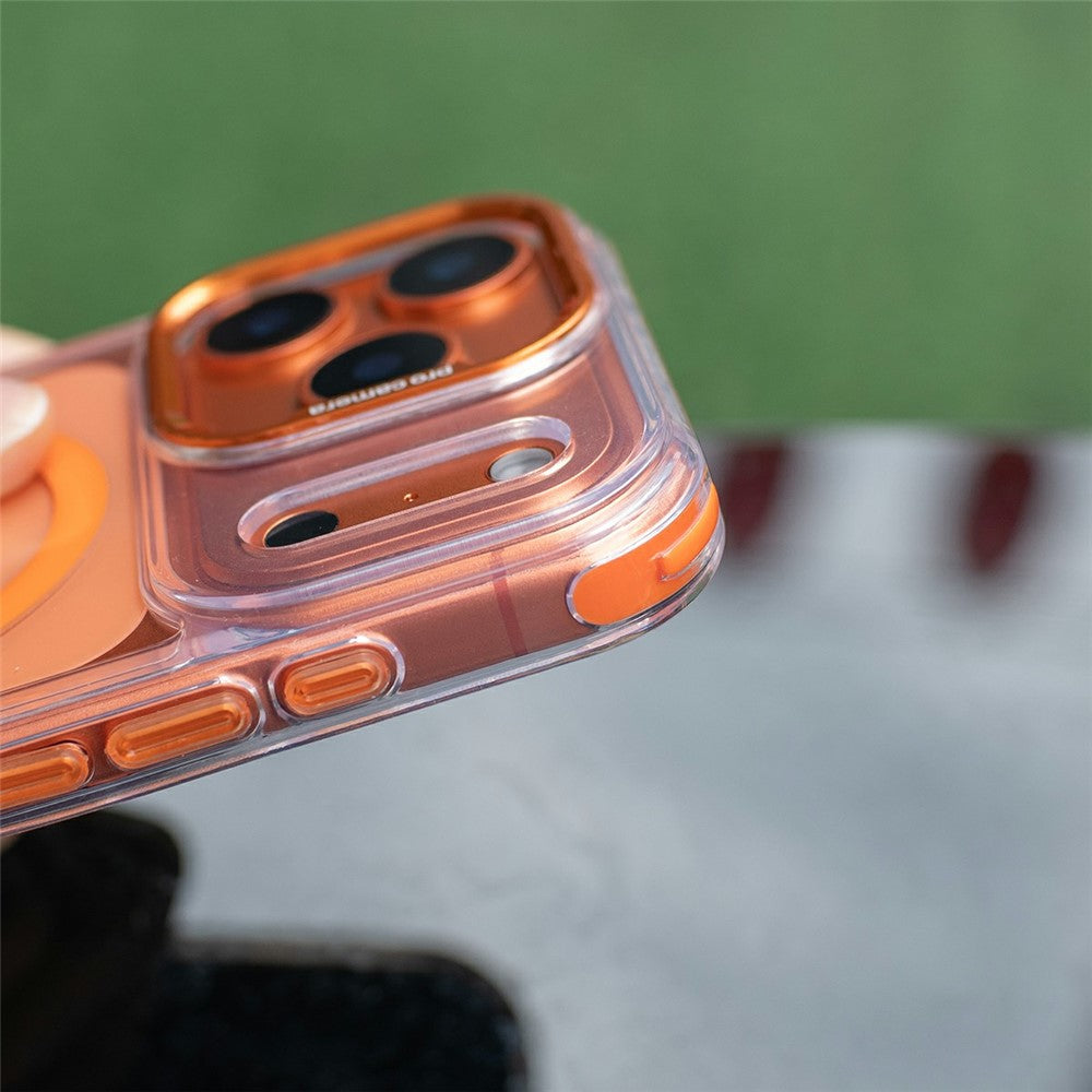 For iPhone 17 Pro Clear Case Compatible with MagSafe Shockproof PC+TPU Phone Cover with Long Lanyard