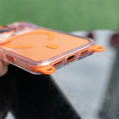 For iPhone 17 Pro Clear Case Compatible with MagSafe Shockproof PC+TPU Phone Cover with Long Lanyard
