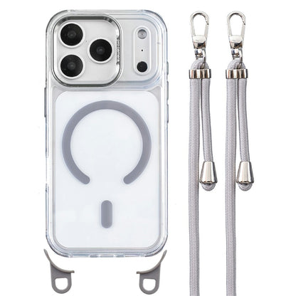 For iPhone 17 Pro Clear Case Compatible with MagSafe Shockproof PC+TPU Phone Cover with Long Lanyard