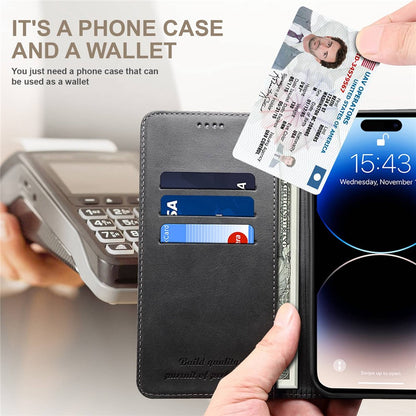 SUTENI Wallet Stand Phone Case for iPhone 14 Pro Max, Anti-scratch PU Leather Magnetic Closure Inner TPU Cover
