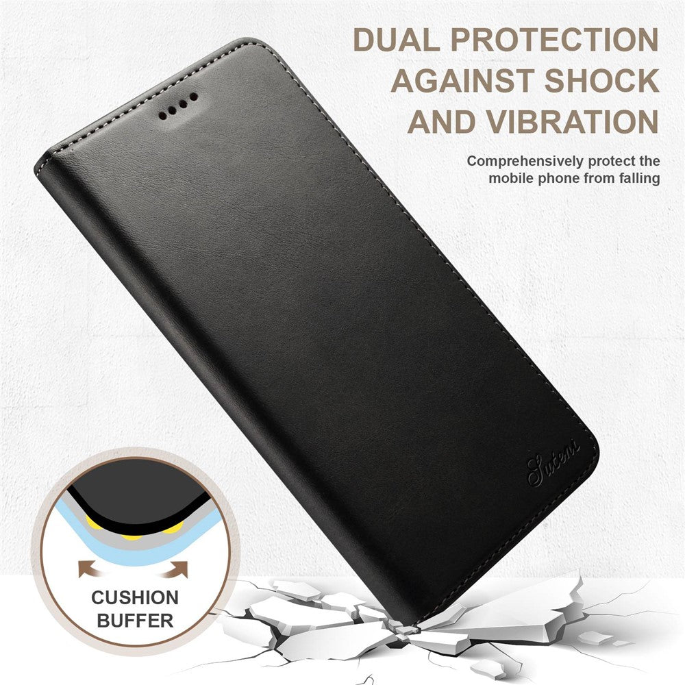 SUTENI Wallet Stand Phone Case for iPhone 14 Pro Max, Anti-scratch PU Leather Magnetic Closure Inner TPU Cover