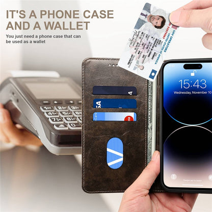 SUTENI For iPhone 14 Pro Max PU Leather Magnetic Auto Closing Stand Case Folio Flip Phone Wallet Cover