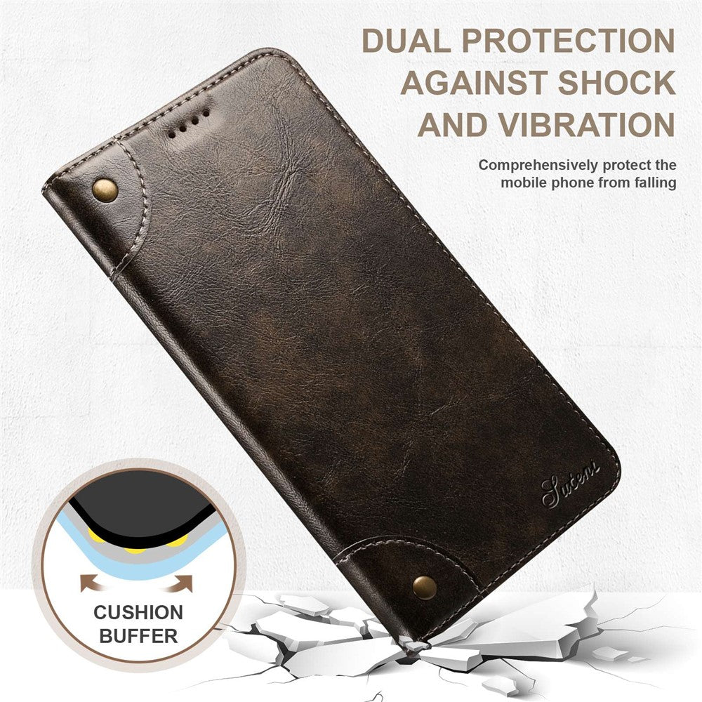 SUTENI For iPhone 14 Pro Max PU Leather Magnetic Auto Closing Stand Case Folio Flip Phone Wallet Cover