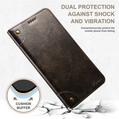 SUTENI For iPhone 14 Pro Max PU Leather Magnetic Auto Closing Stand Case Folio Flip Phone Wallet Cover
