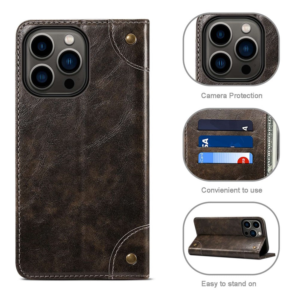 SUTENI For iPhone 14 Pro Max PU Leather Magnetic Auto Closing Stand Case Folio Flip Phone Wallet Cover