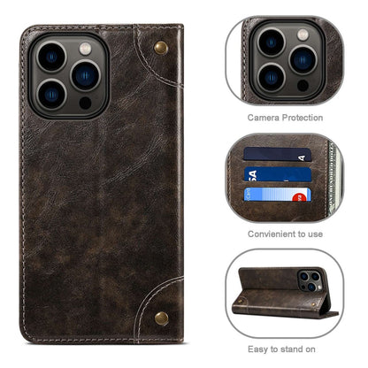 SUTENI For iPhone 14 Pro Max PU Leather Magnetic Auto Closing Stand Case Folio Flip Phone Wallet Cover