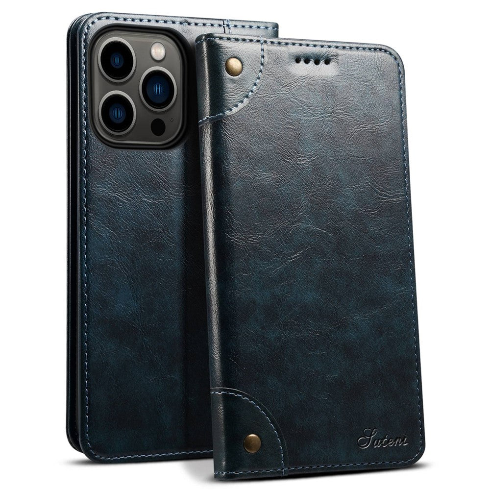 SUTENI For iPhone 14 Pro Max PU Leather Magnetic Auto Closing Stand Case Folio Flip Phone Wallet Cover
