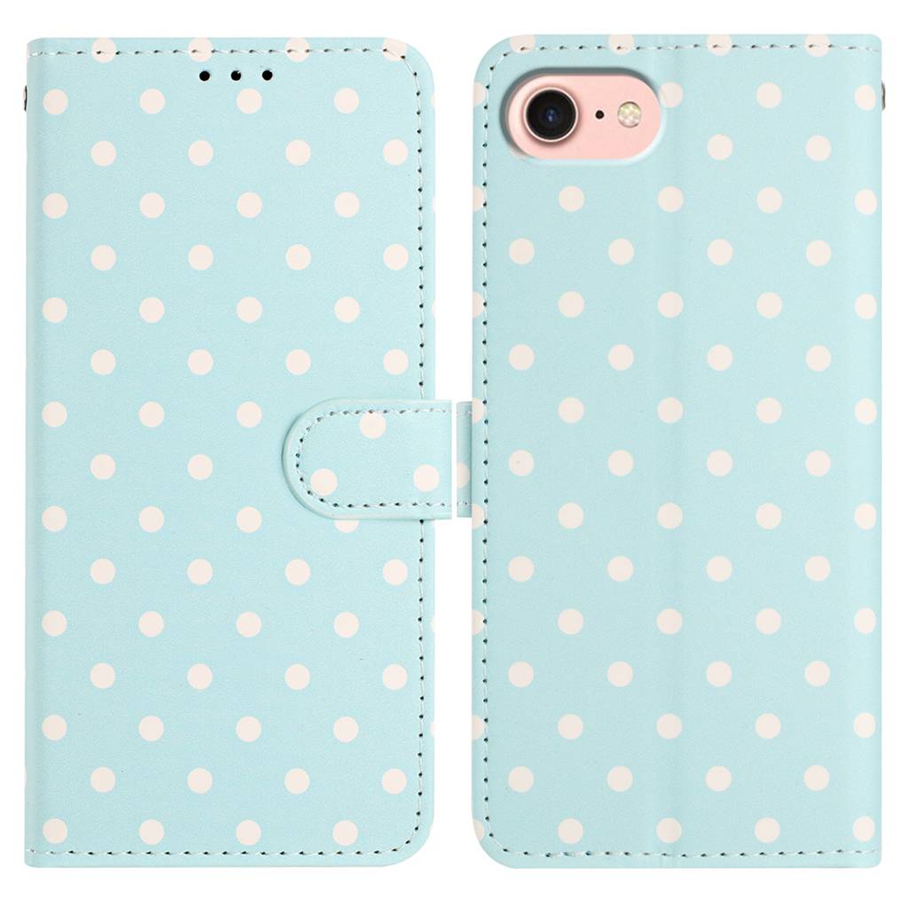For iPhone 17e / 16e Leather Case Polka Dot Pattern Wallet Stand Folio Phone Cover