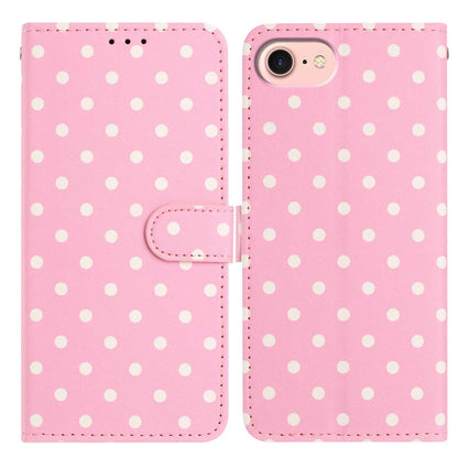 For iPhone 17e / 16e Leather Case Polka Dot Pattern Wallet Stand Folio Phone Cover