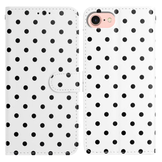 For iPhone 17e / 16e Leather Case Polka Dot Pattern Wallet Stand Folio Phone Cover