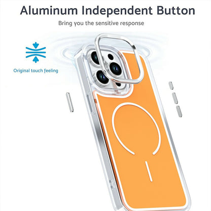 For iPhone 15 Pro Max Case Compatible with MagSafe Electroplated Acrylic TPU Phone Back Cover