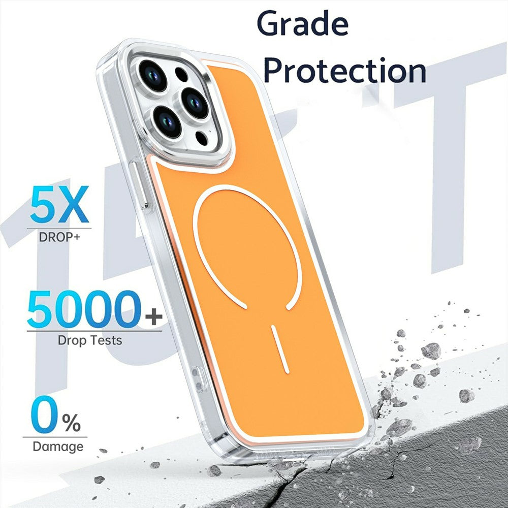 For iPhone 15 Pro Max Case Compatible with MagSafe Electroplated Acrylic TPU Phone Back Cover