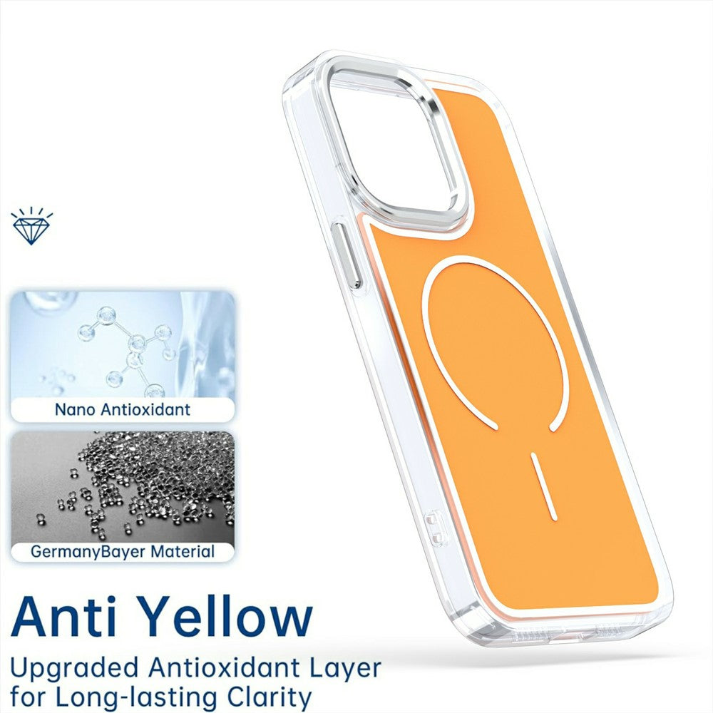 For iPhone 15 Pro Max Case Compatible with MagSafe Electroplated Acrylic TPU Phone Back Cover