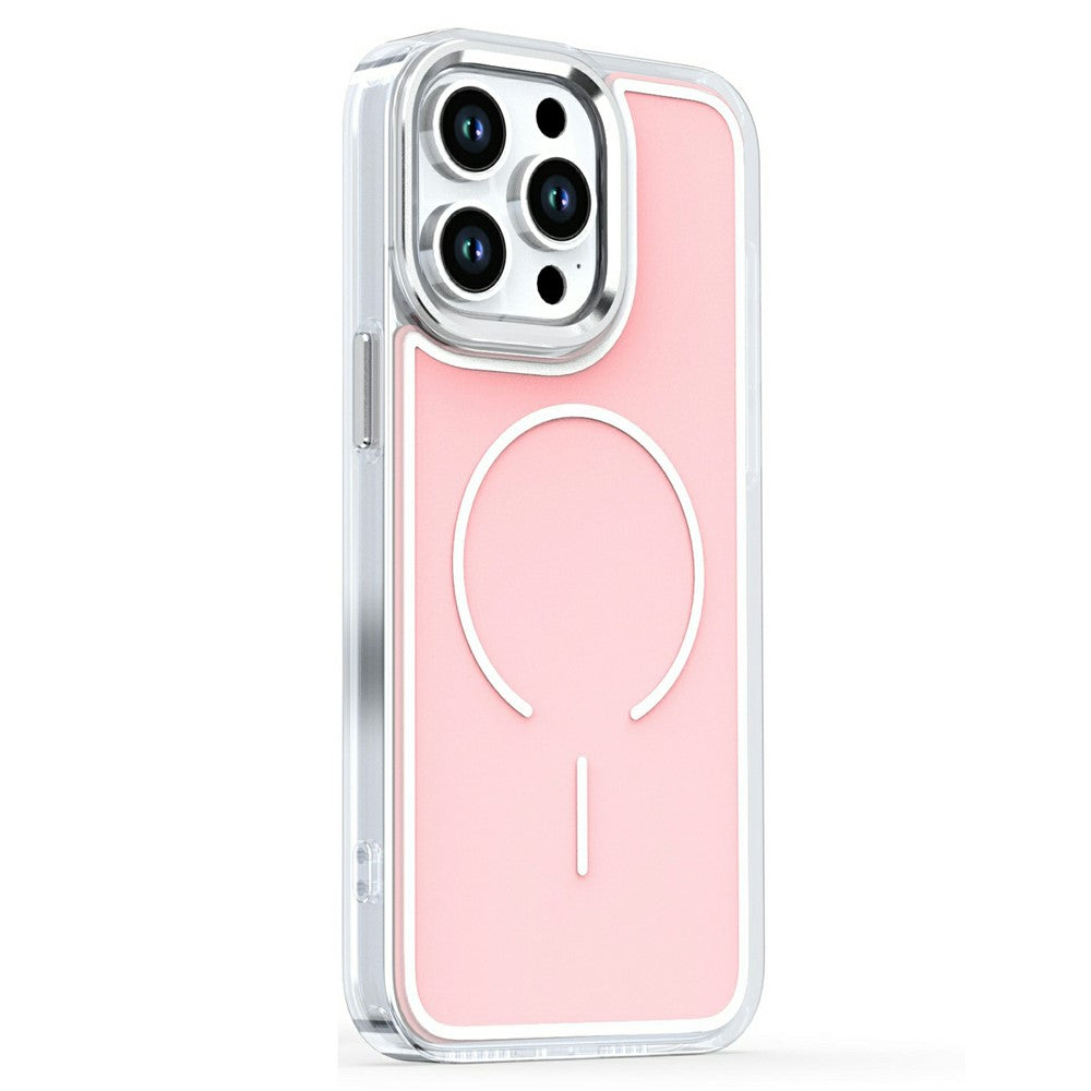 For iPhone 15 Pro Max Case Compatible with MagSafe Electroplated Acrylic TPU Phone Back Cover