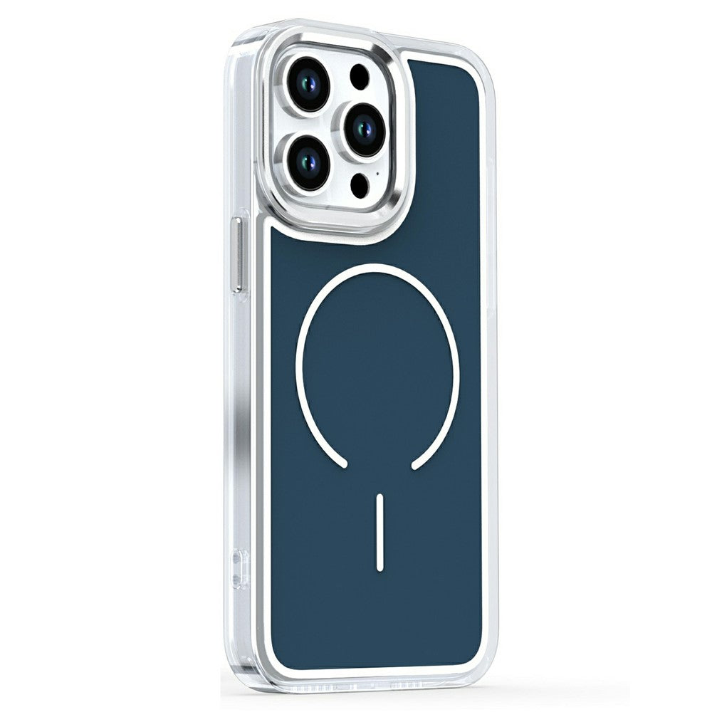 For iPhone 15 Pro Max Case Compatible with MagSafe Electroplated Acrylic TPU Phone Back Cover