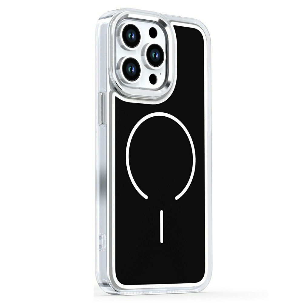 For iPhone 15 Pro Max Case Compatible with MagSafe Electroplated Acrylic TPU Phone Back Cover
