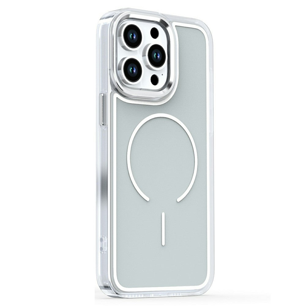 For iPhone 15 Pro Max Case Compatible with MagSafe Electroplated Acrylic TPU Phone Back Cover