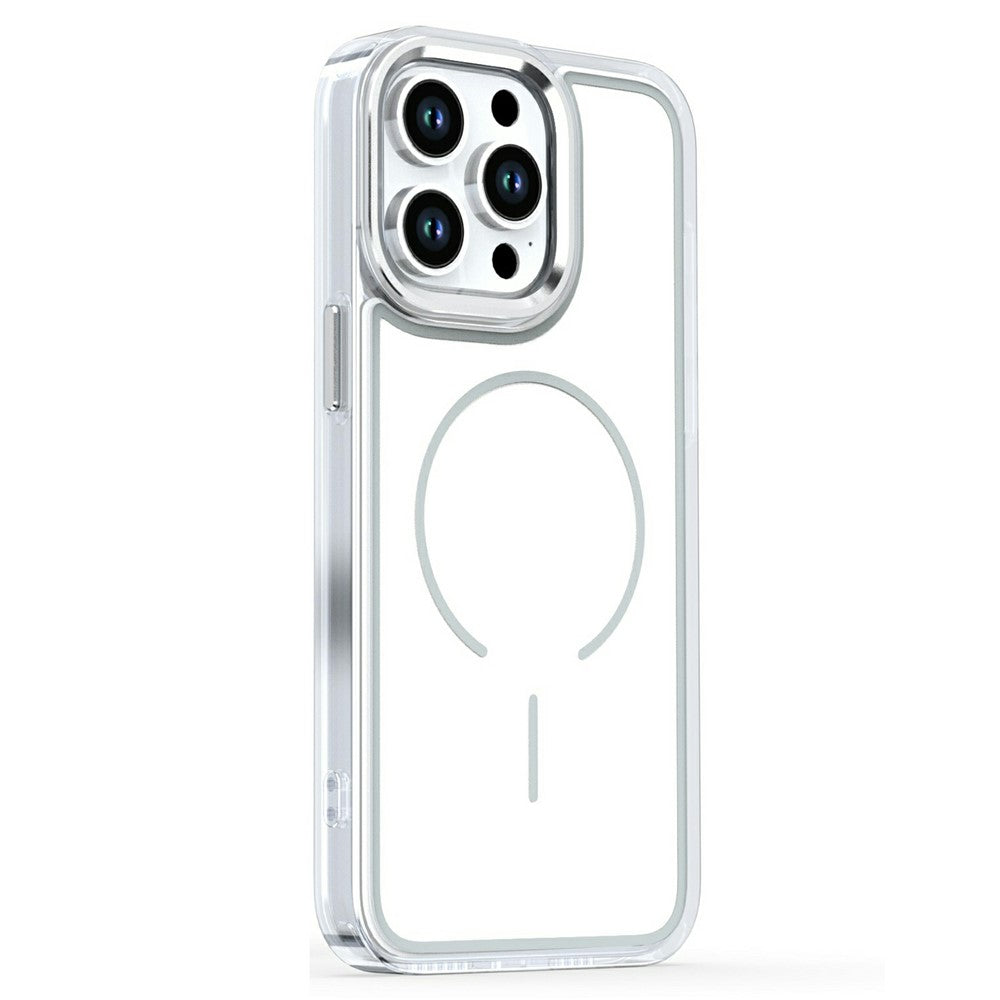 For iPhone 15 Pro Max Case Compatible with MagSafe Electroplated Acrylic TPU Phone Back Cover