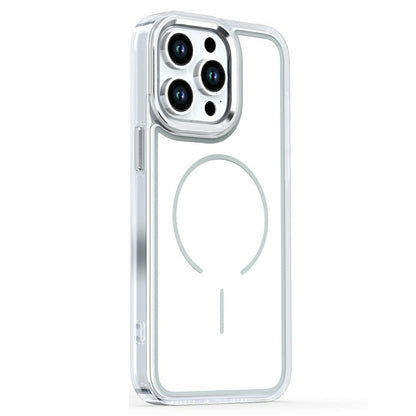 For iPhone 15 Pro Max Case Compatible with MagSafe Electroplated Acrylic TPU Phone Back Cover