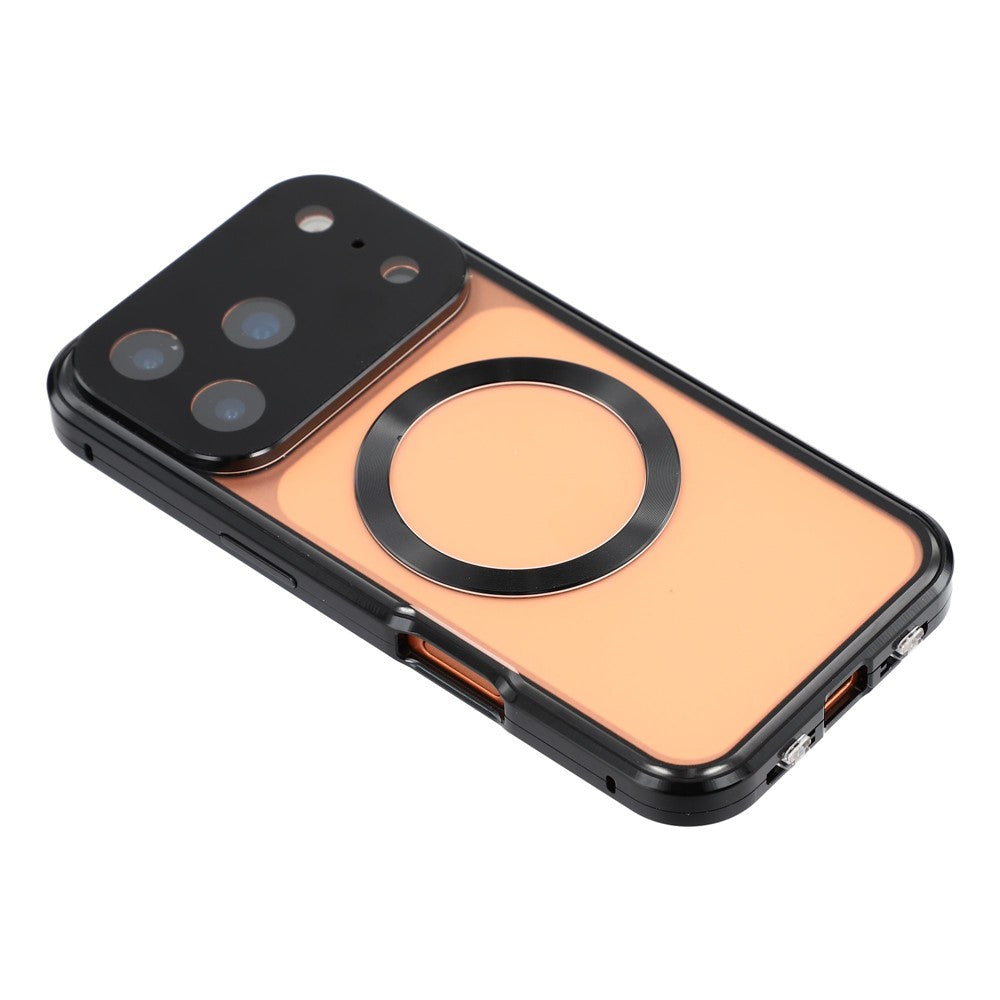 For iPhone 17 Pro Max Case Double Sides Tempered Glass Phone Cover Compatible with MagSafe Full Protector