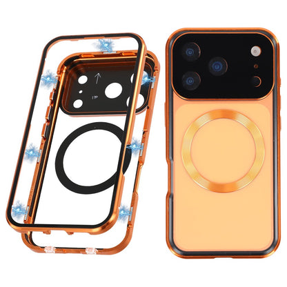 For iPhone 17 Pro Max Case Double Sides Tempered Glass Phone Cover Compatible with MagSafe Full Protector